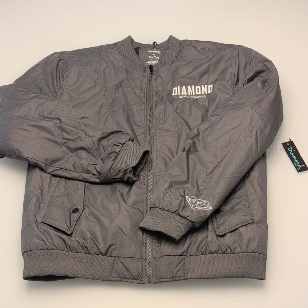 Diamond Supply Co. Charcoal Bomber Jacket - Picture 1 of 10